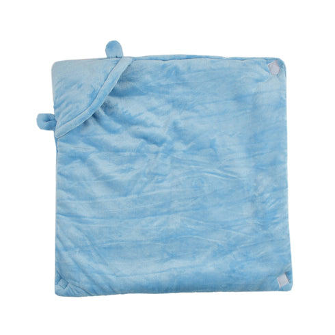 Florida All Season Hooded Baby Blanket Swaddler Wrapper Flannel Soft and Comfortable for New Born Babies - Sky Blue