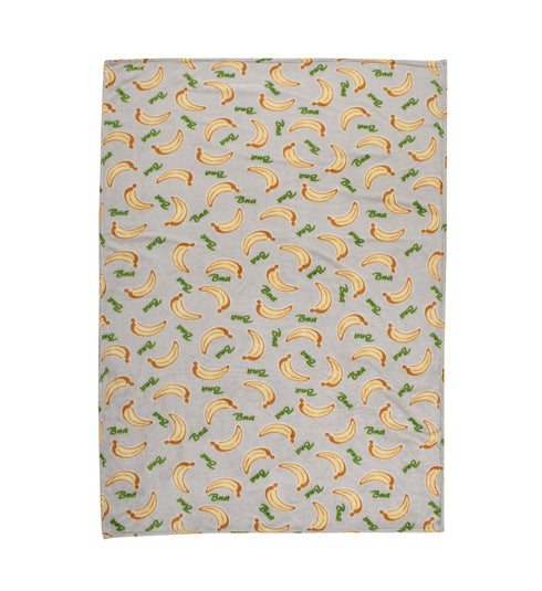 Florida All Season AC Baby Blanket Swaddler Wrapper Flannel Soft and Comfortable for 0-5 Years Babies with Banana Print - Grey