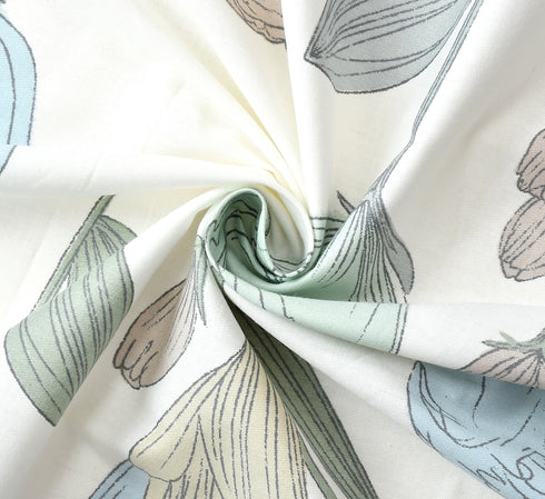 Vision Fitted Bedsheet with 2 King Size Pillow Cover for Double Bed