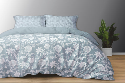 Florida Denver 100% Pure Cotton 210 TC King Size Bed Sheet Set with Coordinated Pillow Covers