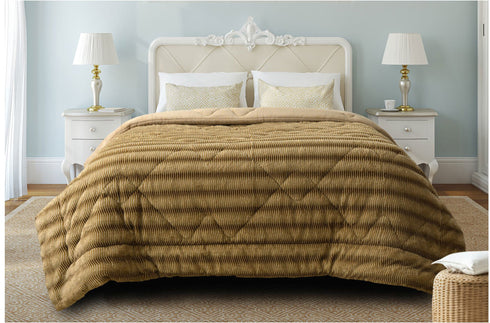 DulceVida Elite Ultra-Plush Faux Fur (Quilt/Rajai) Imported Comforter 400 GSM for Single & Double Bed for Heavy Winter
