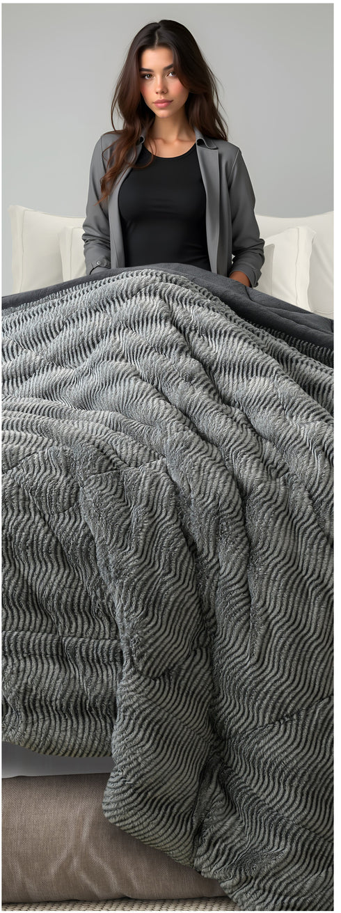 DulceVida Elite Ultra-Plush Faux Fur (Quilt/Rajai) Imported Comforter 400 GSM for Single & Double Bed for Heavy Winter