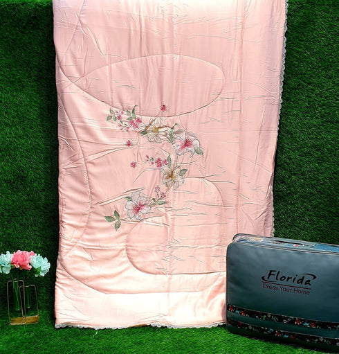florida Embroidered Comforter pink