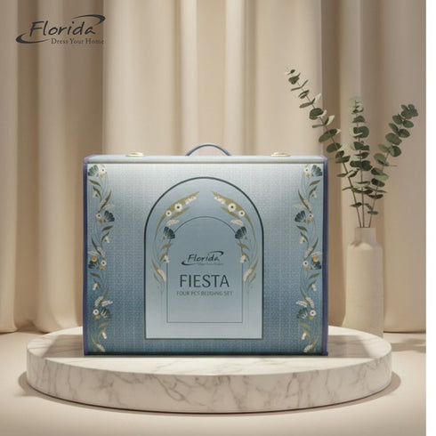 Florida Fiesta 4 Piece Comforter Set in Box - Perfect for Gifting - 1 Double Bedsheet & 1 Double Comforter with 2 Pillow Covers
