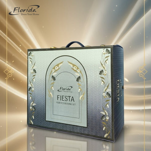 Florida Fiesta 4 Piece Comforter Set in Box - Perfect for Gifting - 1 Double Bedsheet & 1 Double Comforter with 2 Pillow Covers