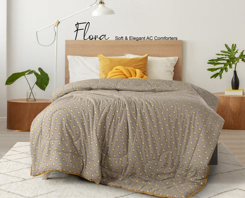Flora Comforter with Solid Border for Single & Double Bed