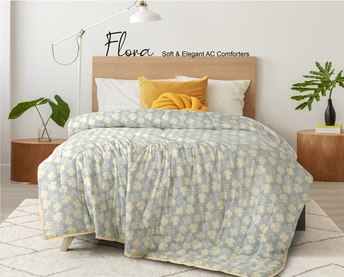 Flora Comforter with Solid Border for Single & Double Bed