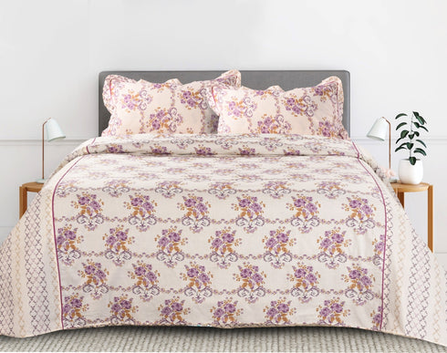 Florida Floral Comforter with King Size Bedsheet 4 Pcs Set