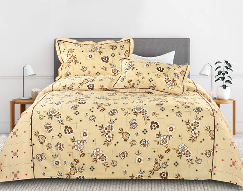 Florida Floral Comforter with King Size Bedsheet 4 Pcs Set