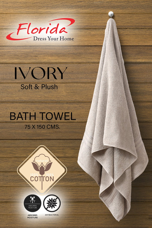 Ivory by Florida 100% Pure Cotton 400 GSM Bath Towel