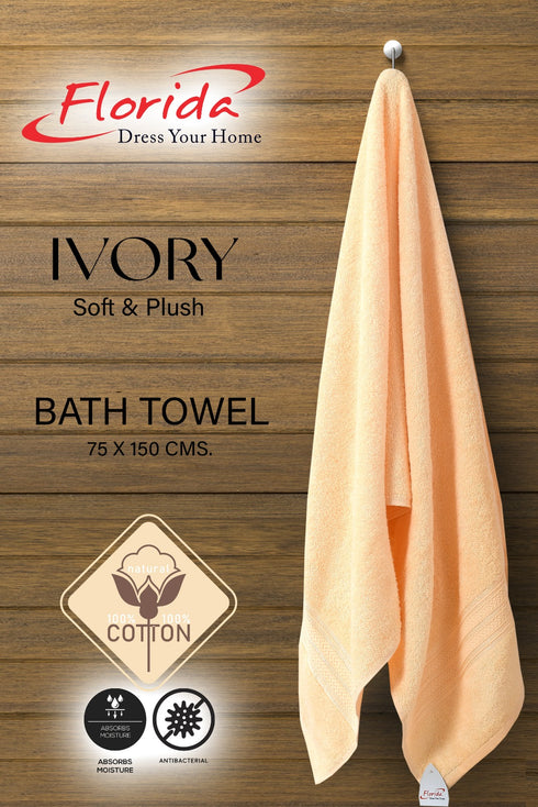 Ivory by Florida 100% Pure Cotton 400 GSM Bath Towel
