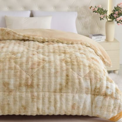 Florida Katrina Rabit Fur (Quilt/Rajai) Imported Comforter 480 GSM for Single & Double Bed for Heavy Winter