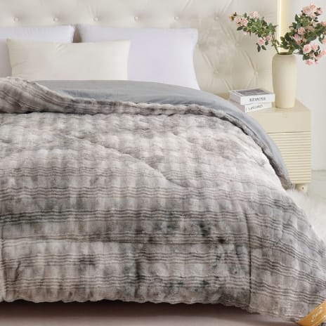 Florida Katrina Rabit Fur (Quilt/Rajai) Imported Comforter 480 GSM for Single & Double Bed for Heavy Winter