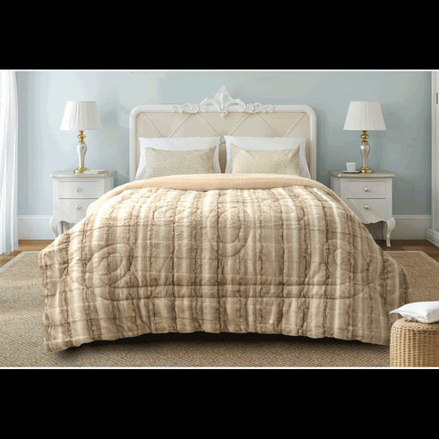 DulceVida Luxe Faux Fur (Quilt/Rajai) Comforter for Single & Double Bed for Heavy Winter