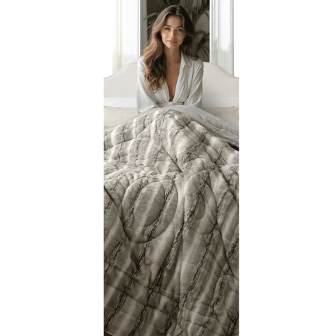DulceVida Luxe Faux Fur (Quilt/Rajai) Comforter for Single & Double Bed for Heavy Winter