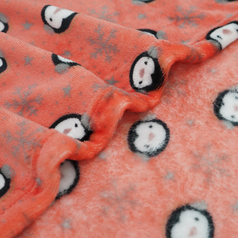 Florida All Season AC Baby Blanket Swaddler Wrapper Flannel Soft and Comfortable for 0-5 Years Baby Girls and Boys with Monkey Print - Coral