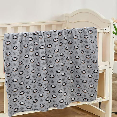 Florida All Season AC Baby Blanket Swaddler Wrapper Flannel Soft and Comfortable for 0-5 Years Baby Girls and Boys with Monkey Print - Grey