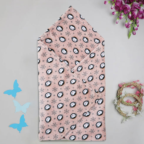 Florida All Season AC Baby Blanket Swaddler Wrapper Flannel Soft and Comfortable for 0-5 Years Baby Girls and Boys with Monkey Print - Mauve