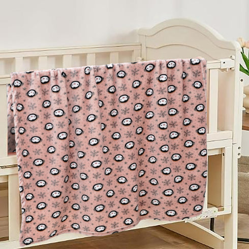 Florida All Season AC Baby Blanket Swaddler Wrapper Flannel Soft and Comfortable for 0-5 Years Baby Girls and Boys with Monkey Print - Mauve