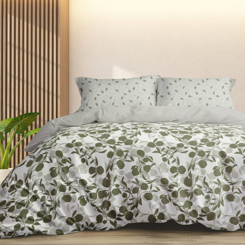 Florida My Day 100% Pure Cotton 180 TC Double Bedsheet Set with Coordinated Pillow Covers