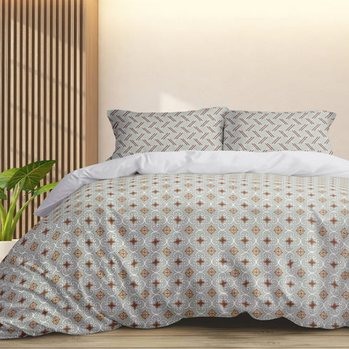 Florida My Day 100% Pure Cotton 180 TC Double Bedsheet Set with Coordinated Pillow Covers