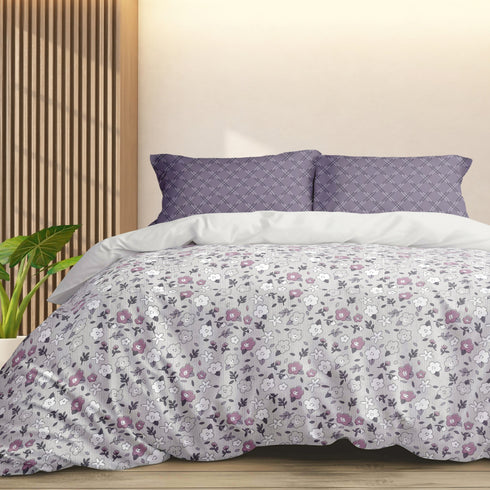 Florida My Day 100% Pure Cotton 180 TC Double Bedsheet Set with Coordinated Pillow Covers