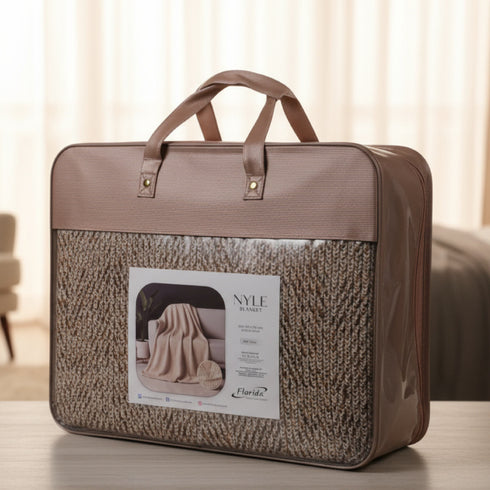 Florida Nyle Light-weight Integrated Double Bed Blanket for Heavy Winter - Blue