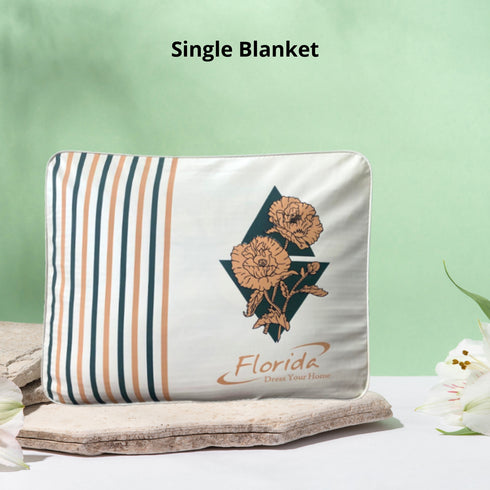 Olive 3 Ply Extra Warm & Cozy Single Bed Mink Blanket for Winter by Florida