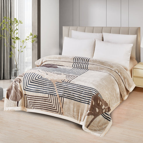 Orlando 2 Py Interweave Mink Double Bed Blanket for Heavy Winter