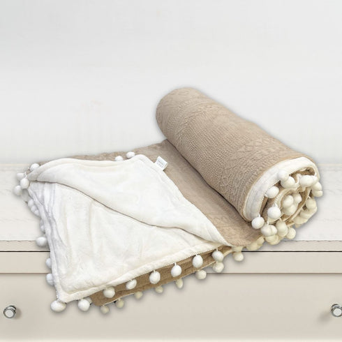 Pom Pom Super Soft Flannel Single & Double bed AC Blanket for All Season