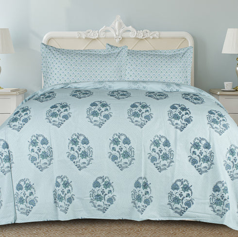 Rangriti King Size 100% Pure Cotton Bed Sheet Set with Pillow Covers by Florida