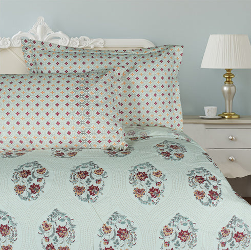 Rangriti King Size 100% Pure Cotton Bed Sheet Set with Pillow Covers by Florida