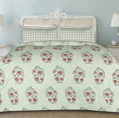 Rangriti King Size 100% Pure Cotton Bed Sheet Set with Pillow Covers by Florida