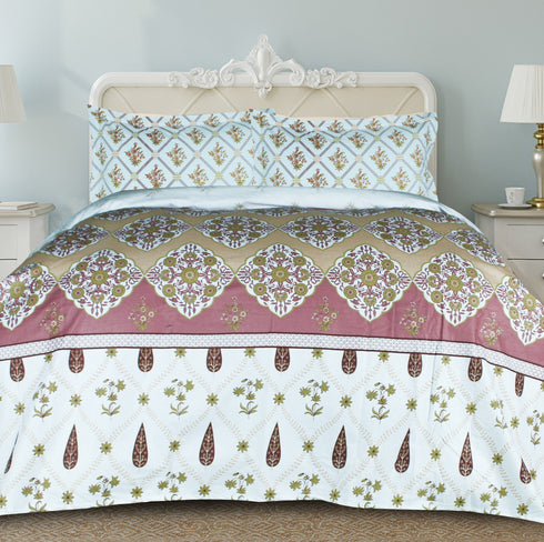 Rangriti King Size 100% Pure Cotton Bed Sheet Set with Pillow Covers by Florida