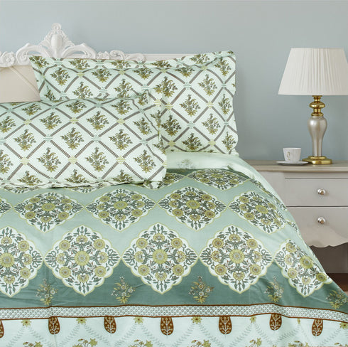 Rangriti King Size 100% Pure Cotton Bed Sheet Set with Pillow Covers by Florida