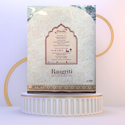 Rangriti King Size 100% Pure Cotton Bed Sheet Set with Pillow Covers by Florida
