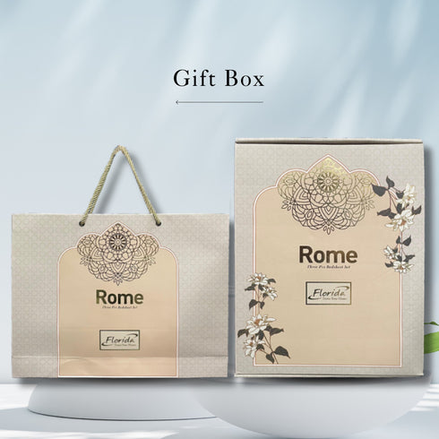 Florida Rome Box Double Bedsheet Set with 2 Pillow Covers & Carry Bag - Perfect for Gifting