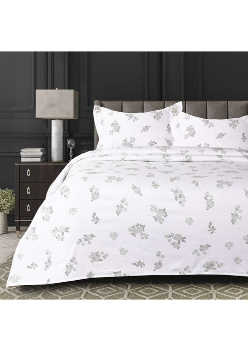 Samsara King Size Box Packaging 300 TC 100% Cotton Bed Sheet Set with Pillow Covers in by Florida