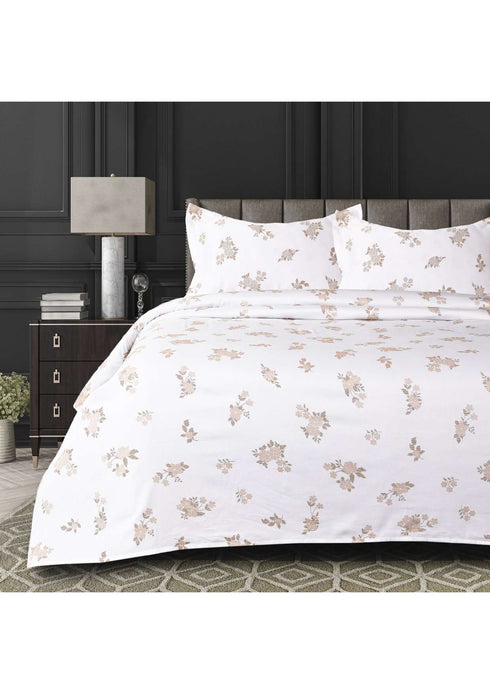 Samsara King Size Box Packaging 300 TC 100% Cotton Bed Sheet Set with Pillow Covers in by Florida