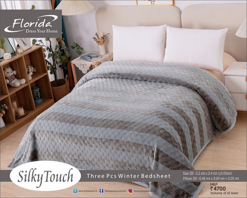 Silky Touch King Size Warm Bed Sheet for Winter by Florida