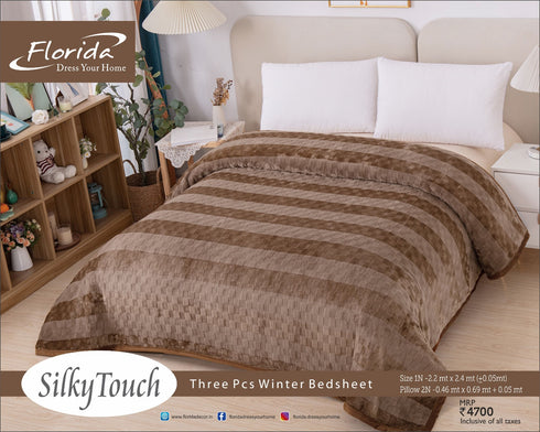 Silky Touch King Size Warm Bed Sheet for Winter by Florida