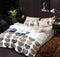 Spiral 5 Piece Set - One Bedsheet with 2 Quilted Cushion & 2 Pillow Cover for Double Bed