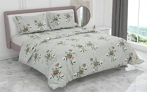 Super Bloom Cotton Bed Sheet Set with Pillow Covers by Florida
