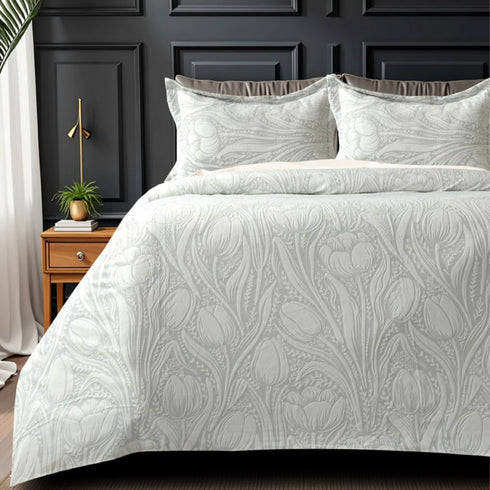 Florida Imagica King Size Warm Bedsheet for Winter with Pillow Covers - Velvet Pattern - Signature Burnout Technique