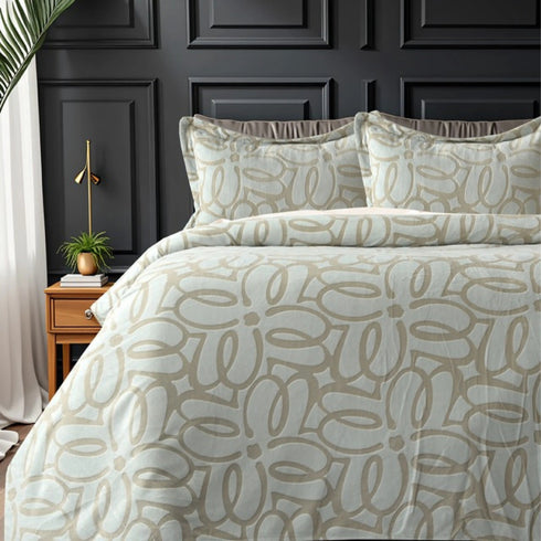 Florida Imagica King Size Warm Bedsheet for Winter with Pillow Covers - Velvet Pattern - Signature Burnout Technique