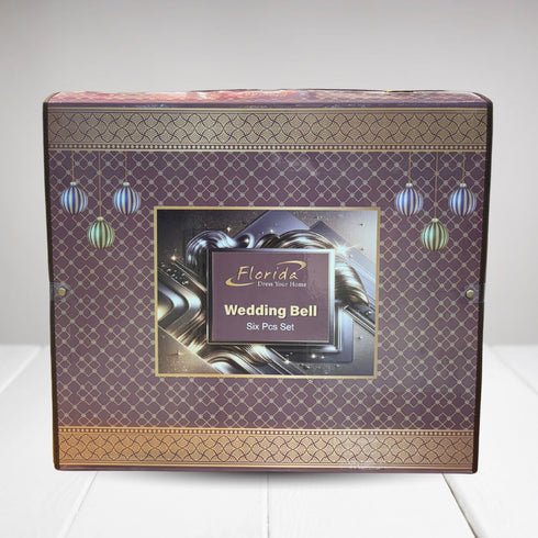 Wedding Bell 6 Piece Blanket Set with 1 Mink Blanket, 1 Bedsheet & 2 Pillow Covers & 2 Coushion covers for Winter - Perfect for Wedding Gift & Ocasional Gifting