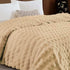 Florida Warm Hug Rabit Fur Luxurious Single Bed Supreme Soft Blanket for Heavy Winter - Biege