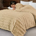 Florida Warm Hug Rabit Fur Luxurious Double Bed Supreme Soft Blanket for Heavy Winter - Biege