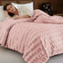Florida Warm Hug Rabit Fur Luxurious Single Bed Supreme Soft Blanket for Heavy Winter - Pink