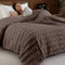Florida Warm Hug Rabit Fur Luxurious Double Bed Supreme Soft Blanket for Heavy Winter - Brown